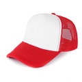 Ademende rood-witte mesh trucker pet met verstelbare sluiting voor kinderen en dames - Hoofdomtrek kinderen: 52-54CM / Rood-Kind