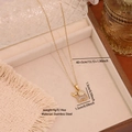 Golden elephant pendant necklace with white oil-dripped body and sparkling accents - Elephant Shape Style(2#)