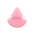 Pink teardrop soft velvet powder puff with finger ribbon strap on a clean white background - Pink Triangle