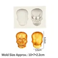 Stampo in silicone bianco per 2 teschi con teschi in resina oro per torte Halloween - Stile 2 / Grigio