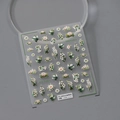 Stickers à ongles 5D Lily of the Valley avec fleurs blanches et feuilles vertes - TS-2892 Muguet - Nouveau Relief