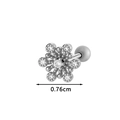 Silver snowflake cartilage stud earring with cubic zirconia stones, size 0.76cm - Snowflake Design (024-1# Silver)