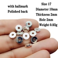 Silver S925 spacer bead 10mm with engraved logo and smooth finish for DIY jewelry - 17# (Diameter 10mm/Stamped)