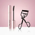 Pink tube waterproof mascara in black shade and a classic black eyelash curler set - Mascara + Eyelash Curler Set / 01# Black