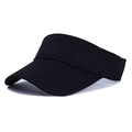 Classic black open-top sun visor hat in twill cotton for running and outdoor sports - One Size / Black