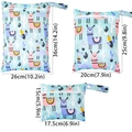 3-piece waterproof baby diaper bag set with mint green alpaca print in various sizes - BF102 Alpaca / 15x18cm