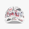 Casquette blanche avec graffitis street et motifs abstraits pour la protection solaire - Réglable / Blanc (25A387)