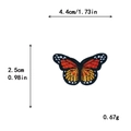 Orange and black butterfly embroidery patch, 4.4cm x 2.5cm size for DIY garment decoration - Small / With Adhesive / Orange