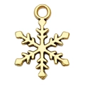 Detailed antique gold snowflake pendant with loop for DIY jewelry making and necklaces - 1pc Snowflake 13x19mm