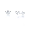Detailed macro view of S925 sterling silver mark on marquise cut gemstone earrings - Platinum/White Zirconia