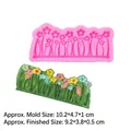 Rosa Silikonform mit Blumen-Zaun-Design und fertigen Tonmodellen von Grasklustern - 3# Blumenzaun / Rosa
