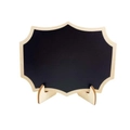 Mini shield shaped blackboard with wooden frame and easel stand for table decoration - Polygon