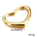 Colgante de corazón dorado de acero inoxidable 35x28mm para bisutería DIY - 35x28mm / Dorado (KLJ2665-Z)