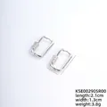 Silberne quadratische Zirkonia-Ohrringe im minimalistischen U-förmigen Design für Damen - Silber