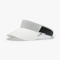 White breathable mesh sun visor hat with black decorative stripes for outdoor sports - White(25H217)