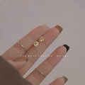 Minimalist 925 silver hollow rose stud earrings in golden finish for daily wear - Rose / Gold