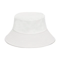 Classic pure white cotton bucket hat with a wide brim and solid color for sun protection - Adult Size (56-58cm) / White