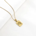 18K gold plated stainless steel square pendant necklace featuring Virgo zodiac symbol - Virgo