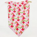 Adjustable cotton pet bandana featuring a cute pink peach and green leaf fruit pattern - L / Pattern 16/Peach