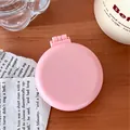 Spazzola pieghevole rosa con specchio integrato in formato tascabile 6,5x7,5cm - 2# Rosa Ciliegio