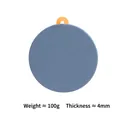 Morandi grey-blue silicone heat-resistant round coaster with orange handle 16cm - 16cm Heat Mat Deep Mist Blue