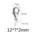 Polierter Edelstahl Karabinerverschluss Silber 12x7mm für DIY Schmuckherstellung - 100 Stück/Packung-12mm