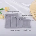 Grey thick velvet drawstring jewelry pouches in four sizes for storage and protection - Drawstring Style / 8*10cm / Gray
