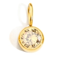 8mm gold birthstone pendant featuring a round yellow faceted crystal in bezel setting - November - Light Yellow - Steel Color