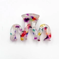 Colorful acetate wavy hair claw clip with vibrant abstract patterns for women hair styling - Vibrant Colorful 6cm