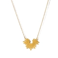 Collier minimaliste en acier inoxydable plaqué or 18K avec pendentif soleil - Rayons de Soleil Fins Dorés