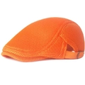 Boina naranja de malla transpirable para hombre con hebilla lateral ajustable para verano - Ajustable / Naranja
