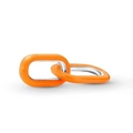 Silver interlocked bracelet link with vibrant orange enamel finish for DIY jewelry - LJQ13-Orange Silver Interlocking Double Ring Enamel Connector