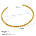 Bracciale rigido aperto minimalista in acciaio inossidabile placcato oro 18 carati - Oro