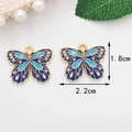 Blau emaillierte Schmetterlingsanhänger für DIY-Schmuck, Größe 1,8cm x 2,2cm - Blauer Schmetterling / 2.2CM×1.8CM