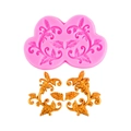 Silikonform mit Rankenmuster und Barockblättern für Fondant und Kuchendekoration - Rosa