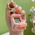 Porte-clés mini console de jeu arcade rose avec motif chien et petit grelot - Arcade-orange