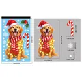 Golden Retriever Christmas window sticker set with size chart and candy cane decals - Golden Retriever with Candy Cane Style (BQ624)