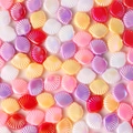 Perle ABS a forma di conchiglia in rosa viola e arancione per gioielli fai-da-te - 100 pezzi per confezione / Multicolore