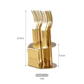 6-delige gouden fruitvorkenset van 304 roestvrij staal met verticale houder - Gouden Geschenkset 6 Stuks met Basis / Goud