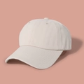 Gorra de béisbol clásica de algodón beige con estructura de 6 paneles y visera - Beige