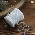 Chaîne de perles transparentes irisées sur bobine pour décoration de sapin de Noël - Perles Rondes Irisées 0,8 cm / 5 m