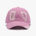 Vintage distressed washed pink baseball cap featuring a soft top and stylish ripped details - Adjustable / Rose Red