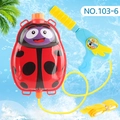 Cartoon ladybug backpack water gun toy with blue pump sprayer for summer pool play - Ladybug Style (103-6)