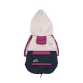 Waterproof dog raincoat with navy and pink color blocking and hooded design - S / Rose Red