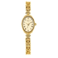 Orologio elegante oro da donna ovale con cinturino a catena vintage e cristalli - Cassa Oro Quadrante Oro Cinturino Oro