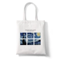 White canvas tote bag with Van Gogh The Starry Night print and minimalist handles - The Starry Night (STD1868-E)