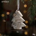Addobbo per albero di Natale in corteccia di betulla con nastro argento per festa - Albero di Natale
