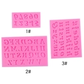 3pcs set of pink silicone molds for alphabet and numbers, ideal for fondant cake baking - Three-Piece Set / Pink