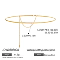 Cintura a catena serpente in acciaio inossidabile dorato, regolabile 75-100cm - Stile Oro (JDW0303008)