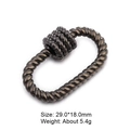 Oval screw clasp with twisted design in gunmetal finish for DIY jewelry making - Style 24 (Gun Metal Twisted Rope Oval Clasp 29x18mm)
